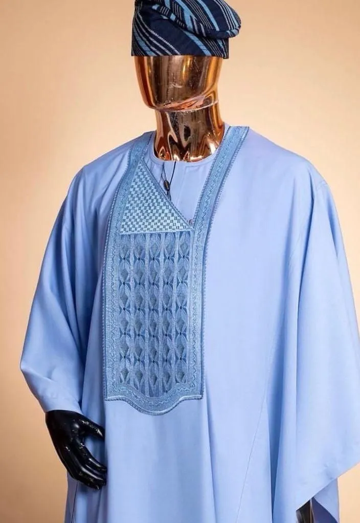 Boubou 3 pièces homme bleu ciel.webp